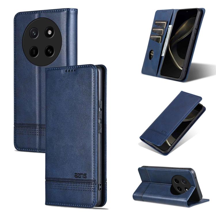 AZNS Custodia per telefono in pelle a conchiglia con struttura in vitello magnetico, For Honor X80 Pro Max 5G, For Honor Play 80 Plus 5G, For Honor 600 Pro Global, For Honor 600 Global