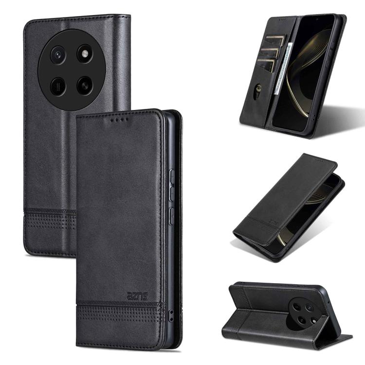 AZNS Custodia per telefono in pelle a conchiglia con struttura in vitello magnetico, For Honor X80 Pro Max 5G, For Honor Play 80 Plus 5G, For Honor 600 Pro Global, For Honor 600 Global