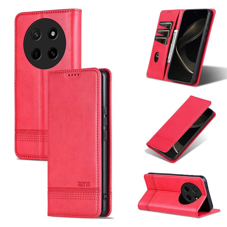 AZNS Custodia per telefono in pelle a conchiglia con struttura in vitello magnetico, For Honor X80 Pro Max 5G, For Honor Play 80 Plus 5G, For Honor 600 Pro Global, For Honor 600 Global