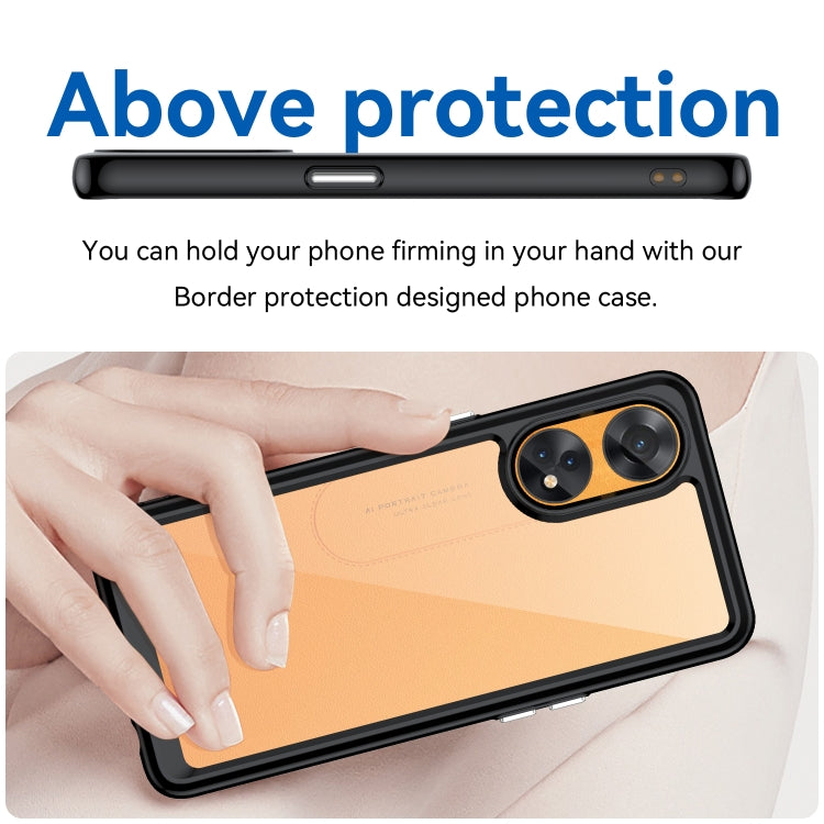 Custodia per telefono in acrilico + TPU serie colorata, For OPPO Reno8 T 4G