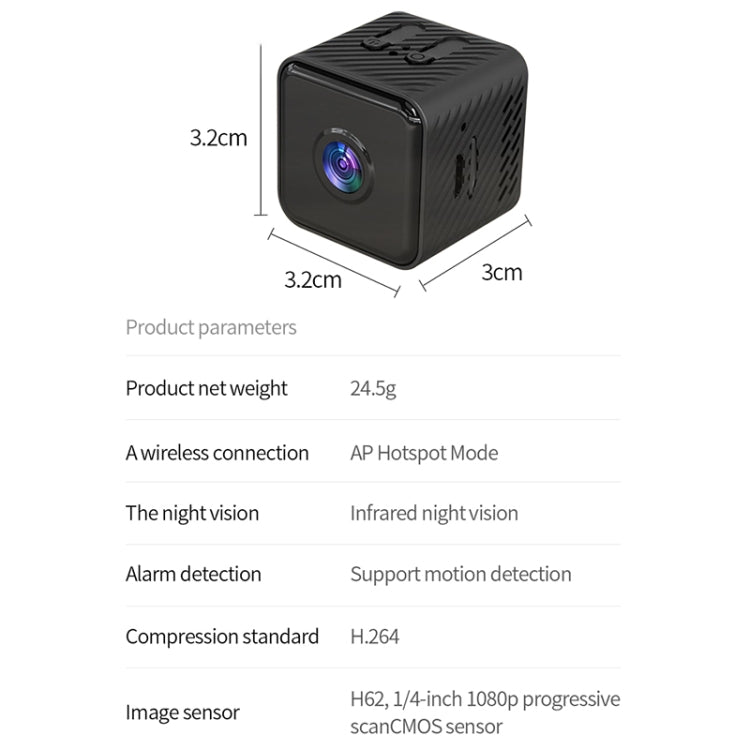 Mini telecamera WiFi X2 Smart Full HD con visione notturna - immagine 8