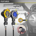 Indicatori di direzione LED rotanti universali per moto