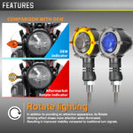 Indicatori di direzione LED rotanti universali per moto