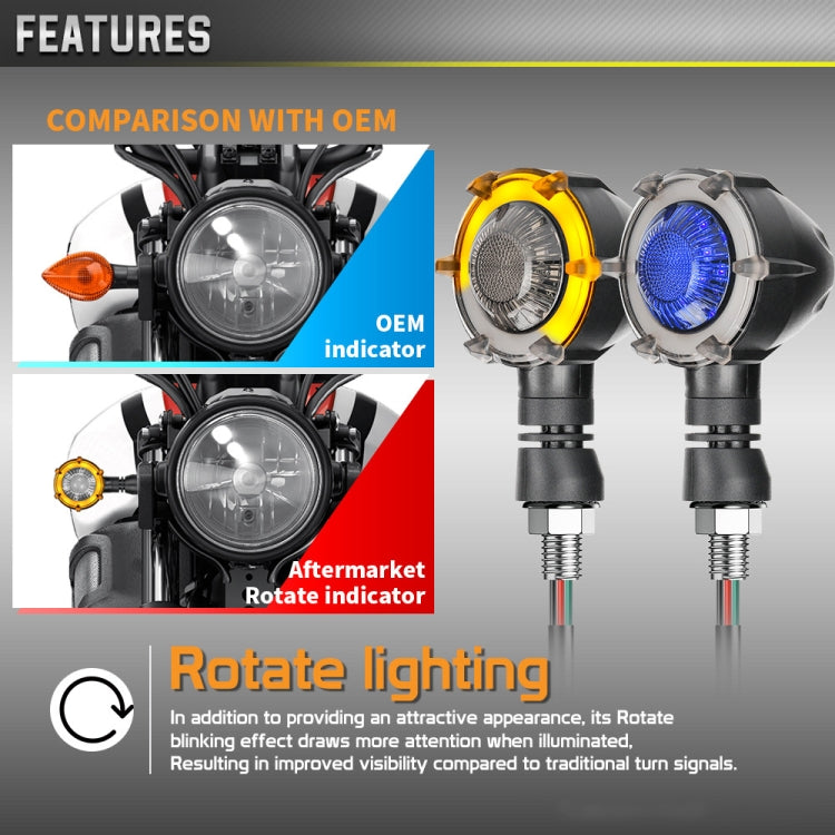 Indicatori di direzione LED rotanti universali per moto