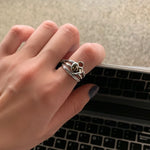 Anello combinato donna in argento 925 regolabile