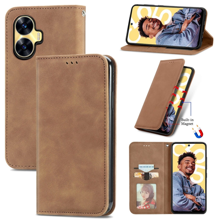 Custodia portafoglio in pelle per Realme C55