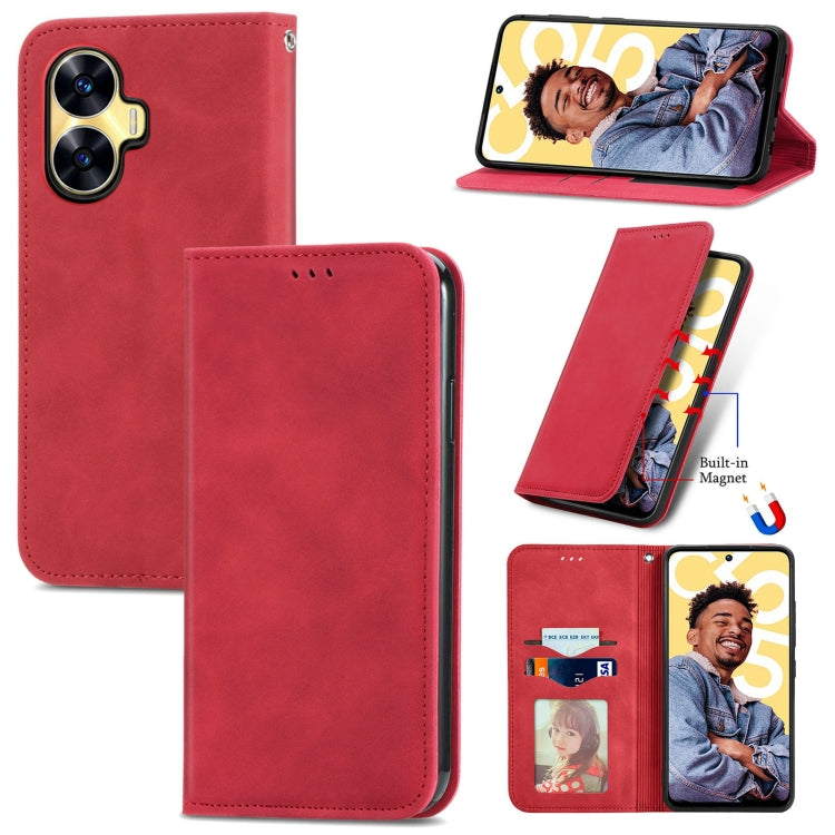 Custodia portafoglio in pelle per Realme C55