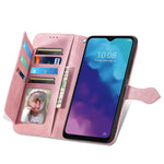 Custodia per telefono in pelle con cerniera fiore in rilievo, For ZTE Blade V30 Vita