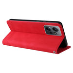 Custodia in pelle con bottone metallo per Redmi Note 12 4G
