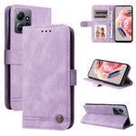 Custodia in pelle con bottone metallo per Redmi Note 12 4G