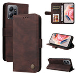 Custodia in pelle con bottone metallo per Redmi Note 12 4G