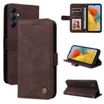 Custodia in pelle con bottone metallo per Redmi Note 12 4G