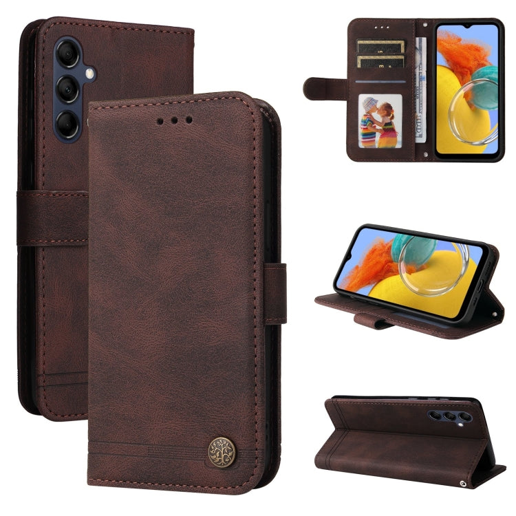 Custodia in pelle con bottone metallo per Redmi Note 12 4G