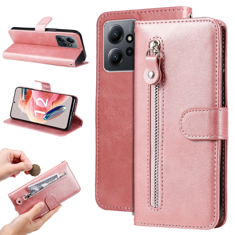 Custodia in pelle con cerniera per Xiaomi Redmi Note 12