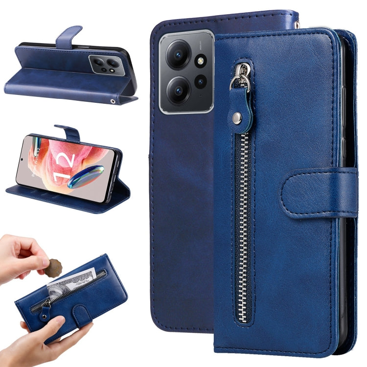 Custodia in pelle con cerniera per Xiaomi Redmi Note 12