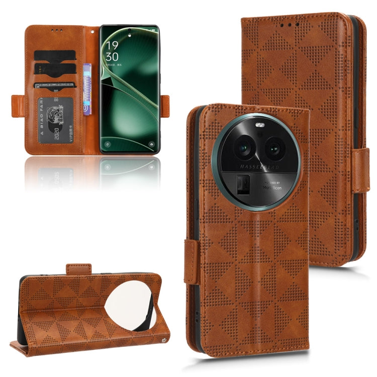 Custodia per telefono in pelle a triangolo simmetrico, For OPPO Find X6 5G, For OPPO Find X6 Pro 5G, For Huawei P60 Art, For Huawei P60 / P60 Pro