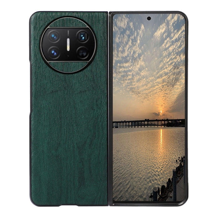 Custodia per telefono in PU con struttura in legno, For Huawei Mate X3