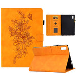 Custodia per tablet in pelle goffrata farfalla peonia, For Lenovo Tab M9, For Lenovo Tab P11 Gen 2, For Lenovo Tab P11 Pro Gen 2