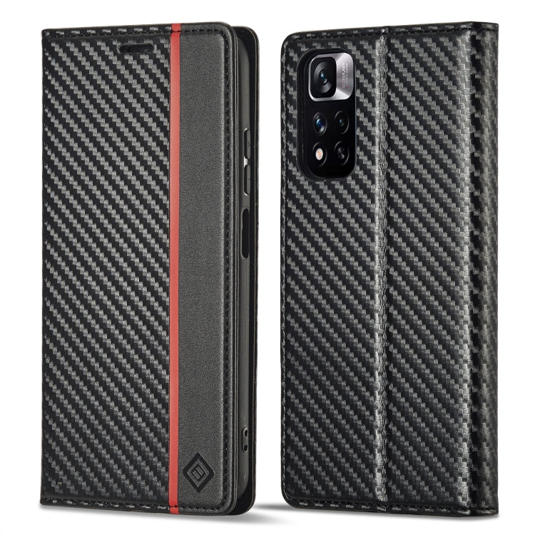 Custodia per telefono in pelle in fibra di carbonio LC.IMEEKE, For Xiaomi Redmi Note 12 Pro 4G Global