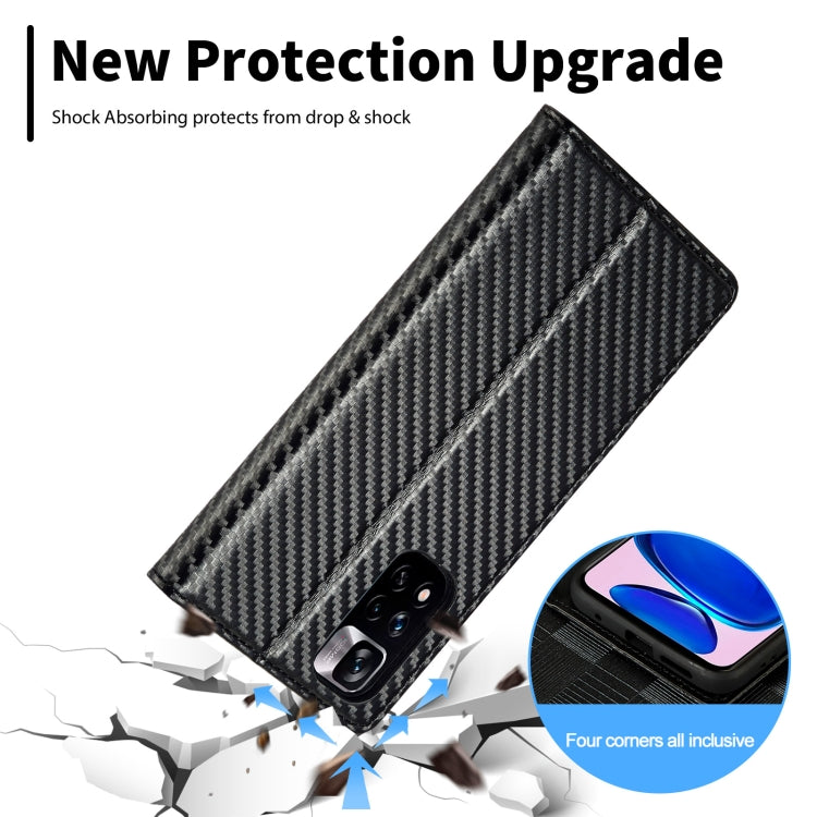Custodia per telefono in pelle in fibra di carbonio LC.IMEEKE, For Xiaomi Redmi Note 12 Pro 4G Global