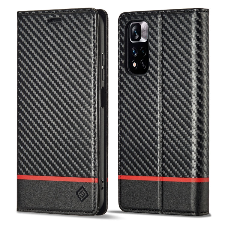 Custodia per telefono in pelle in fibra di carbonio LC.IMEEKE, For Xiaomi Redmi Note 12 Pro 4G Global