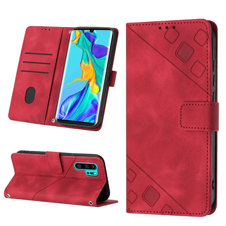 Custodia per telefono in pelle goffrata effetto pelle, For Huawei P30 lite, For Huawei P30 Pro, For Huawei P40 lite/nova 6 SE / nova 7i, For Huawei Enjoy 7S/Honor 9 Lite/Honor 9i
