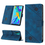 Custodia per telefono in pelle goffrata effetto pelle, For Huawei P30 lite, For Huawei P30 Pro, For Huawei P40 lite/nova 6 SE / nova 7i, For Huawei Enjoy 7S/Honor 9 Lite/Honor 9i