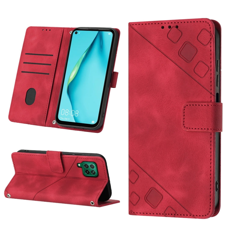 Custodia per telefono in pelle goffrata effetto pelle, For Huawei P30 lite, For Huawei P30 Pro, For Huawei P40 lite/nova 6 SE / nova 7i, For Huawei Enjoy 7S/Honor 9 Lite/Honor 9i