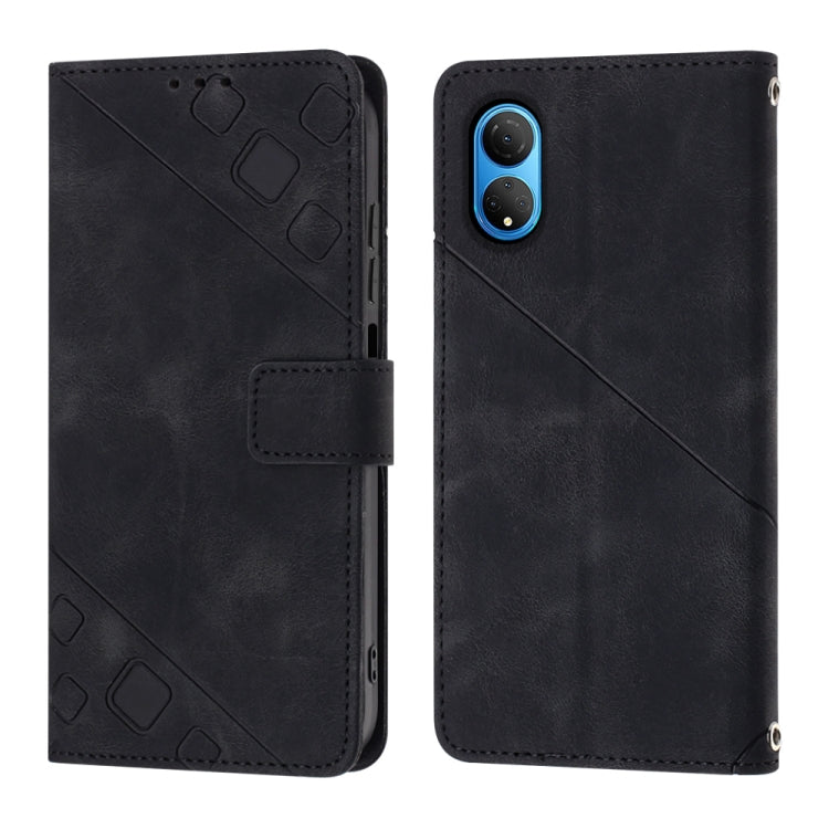 Custodia per telefono in pelle goffrata effetto pelle, For Honor X7 4G/Play 30 Plus, For Honor X7a 4G Global, For Honor X8 4G, For Honor X8a 4G Global