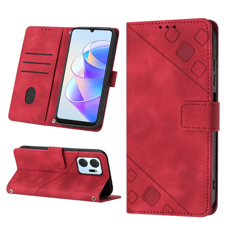 Custodia per telefono in pelle goffrata effetto pelle, For Honor X7 4G/Play 30 Plus, For Honor X7a 4G Global, For Honor X8 4G, For Honor X8a 4G Global