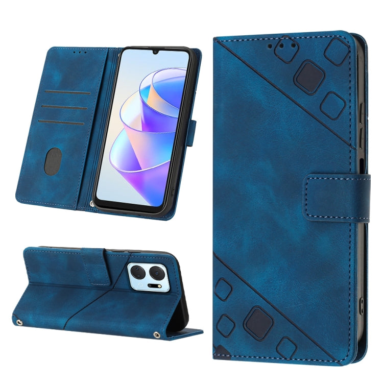 Custodia per telefono in pelle goffrata effetto pelle, For Honor X7 4G/Play 30 Plus, For Honor X7a 4G Global, For Honor X8 4G, For Honor X8a 4G Global