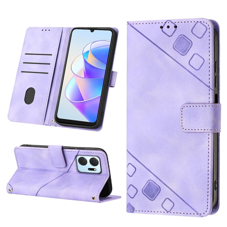 Custodia per telefono in pelle goffrata effetto pelle, For Honor X7 4G/Play 30 Plus, For Honor X7a 4G Global, For Honor X8 4G, For Honor X8a 4G Global