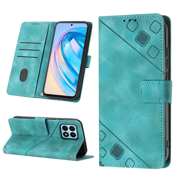 Custodia per telefono in pelle goffrata effetto pelle, For Honor X7 4G/Play 30 Plus, For Honor X7a 4G Global, For Honor X8 4G, For Honor X8a 4G Global
