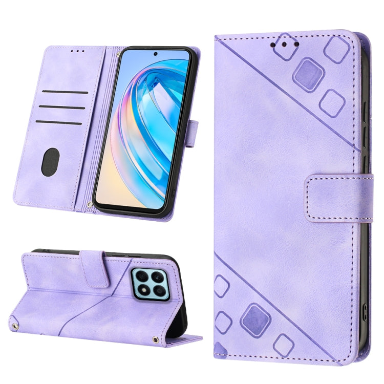 Custodia per telefono in pelle goffrata effetto pelle, For Honor X7 4G/Play 30 Plus, For Honor X7a 4G Global, For Honor X8 4G, For Honor X8a 4G Global