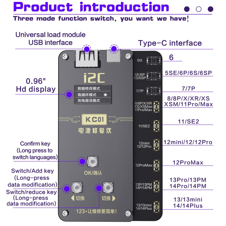 Strumento multifunzione per riparazione batteria iPhone 6-14 Pro