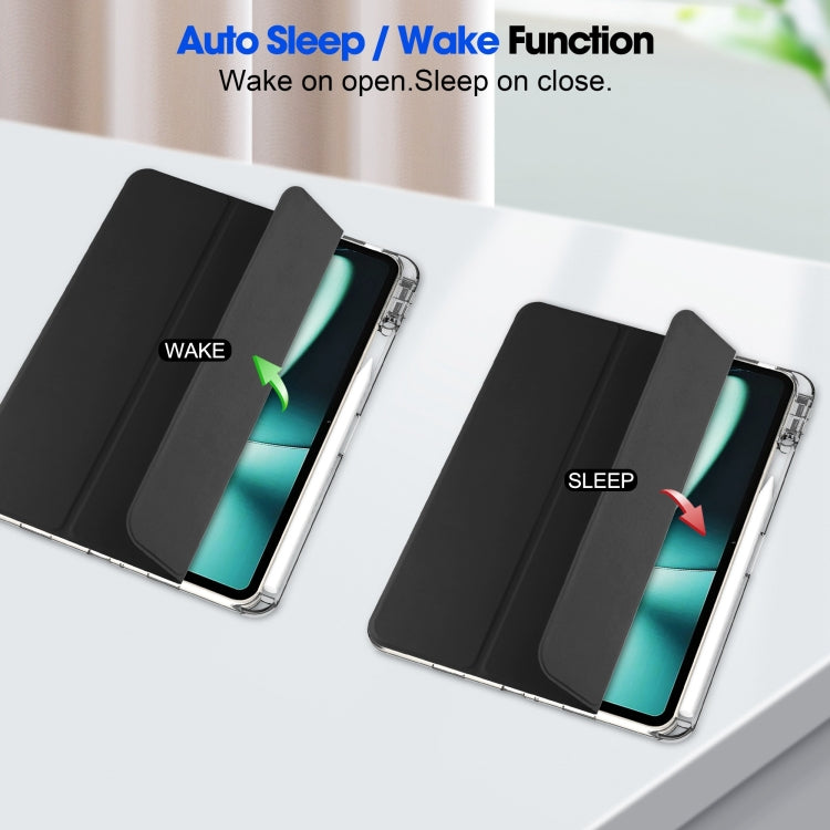 Custodia Smart Tablet in pelle con cover posteriore trasparente a 3 pieghe, For OnePlus Pad, For OPPO Pad 2
