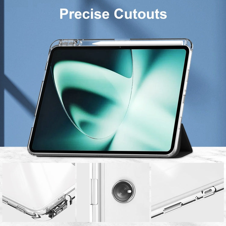 Custodia Smart Tablet in pelle con cover posteriore trasparente a 3 pieghe, For OnePlus Pad, For OPPO Pad 2