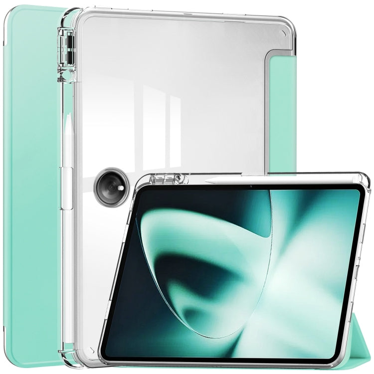 Custodia Smart Tablet in pelle con cover posteriore trasparente a 3 pieghe, For OnePlus Pad, For OPPO Pad 2