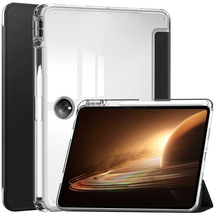Custodia Smart Tablet in pelle con cover posteriore trasparente a 3 pieghe, For OnePlus Pad, For OPPO Pad 2
