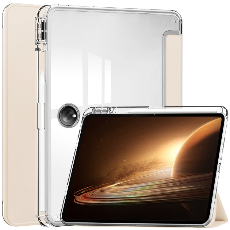 Custodia Smart Tablet in pelle con cover posteriore trasparente a 3 pieghe, For OnePlus Pad, For OPPO Pad 2
