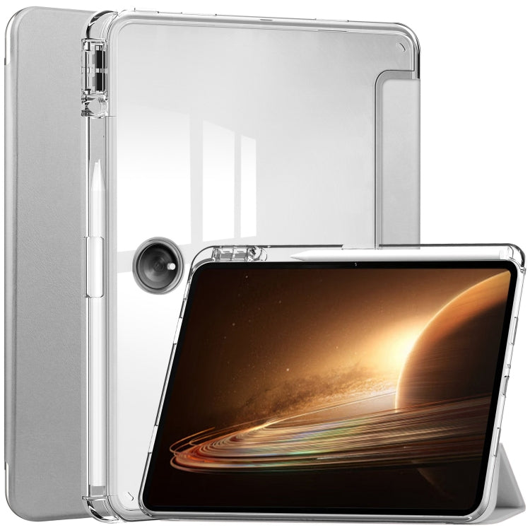 Custodia Smart Tablet in pelle con cover posteriore trasparente a 3 pieghe, For OnePlus Pad, For OPPO Pad 2