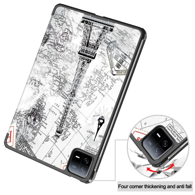 Custodia Smart Tablet in pelle con supporto 3 pieghe verniciato Custer, For Xiaomi Pad 6 / 6 Pro