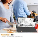 Custodia Smart Tablet in pelle con supporto 3 pieghe verniciato Custer, For Xiaomi Pad 6 / 6 Pro