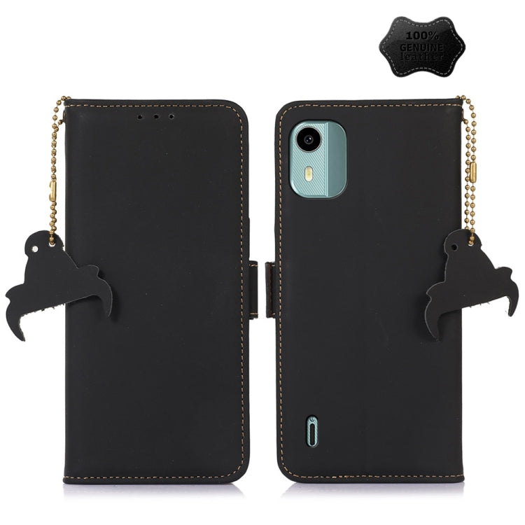 Custodia per telefono in pelle magnetica RFID in vera pelle, For Nokia G42, For Nokia XR21, For Nokia C12 4G, For Nokia C110, For Nokia C22 4G