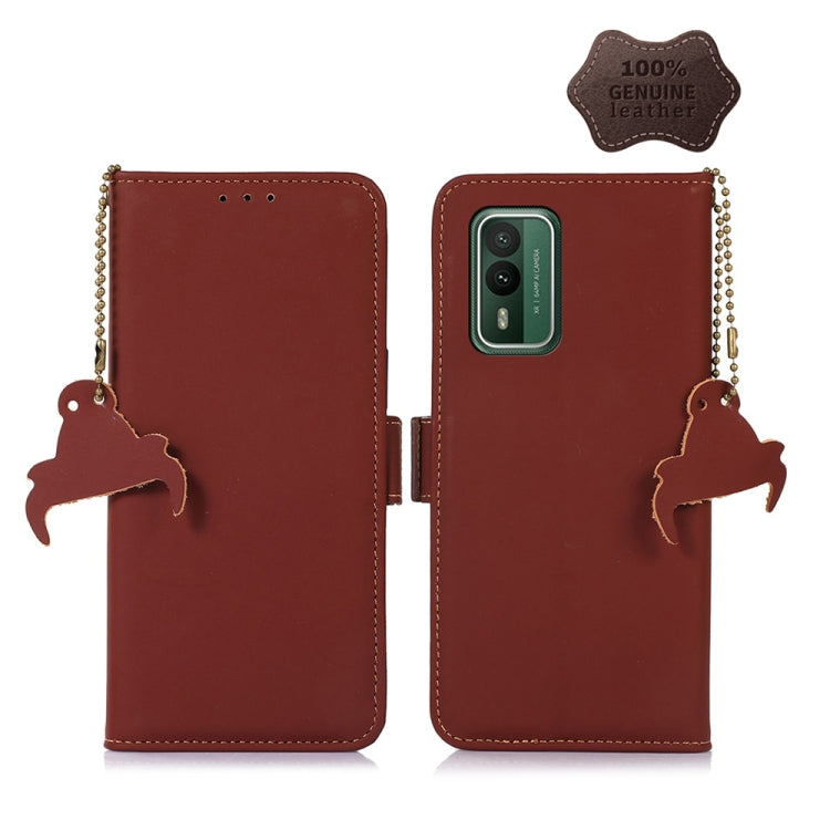Custodia per telefono in pelle magnetica RFID in vera pelle, For Nokia G42, For Nokia XR21, For Nokia C12 4G, For Nokia C110, For Nokia C22 4G