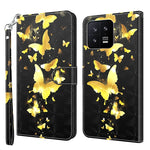 Custodia per cellulare in pelle flip modello pittura 3D, For Xiaomi 13, For Xiaomi 13 Pro
