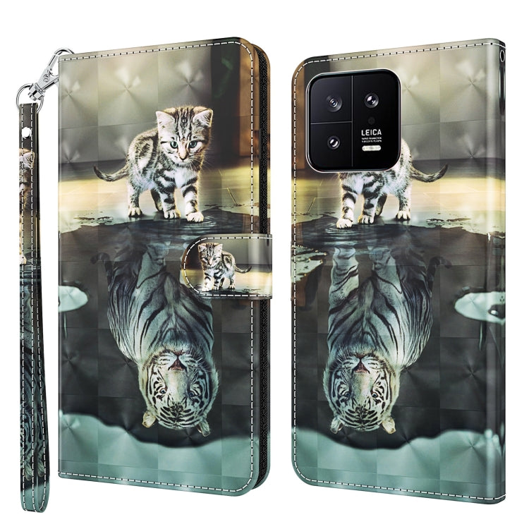 Custodia per cellulare in pelle flip modello pittura 3D, For Xiaomi 13, For Xiaomi 13 Pro