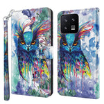 Custodia per cellulare in pelle flip modello pittura 3D, For Xiaomi 13, For Xiaomi 13 Pro
