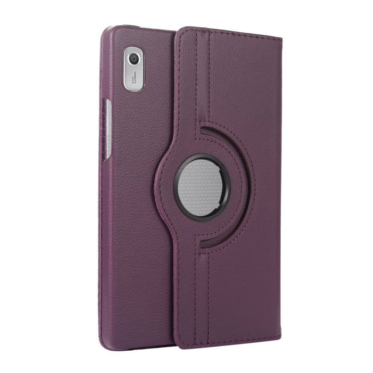 Custodia in pelle per tablet con texture Litchi con rotazione a 360 gradi con supporto, For Lenovo Tab M9