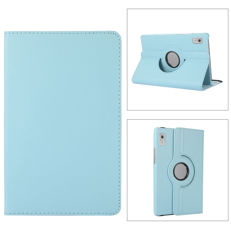Custodia in pelle per tablet con texture Litchi con rotazione a 360 gradi con supporto, For Lenovo Tab M9